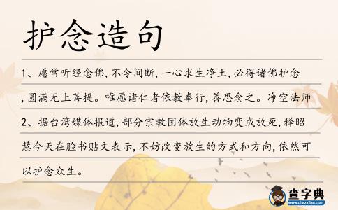 護念造句