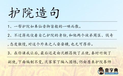 護(hù)院造句