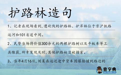 護路林造句