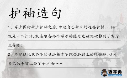 護袖造句