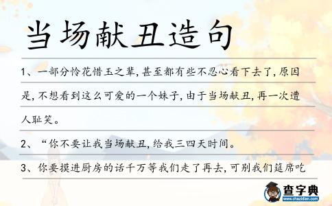 當場獻丑造句