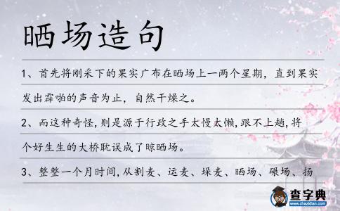 曬場造句