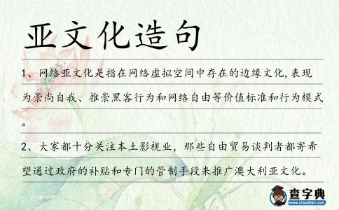 亞文化造句
