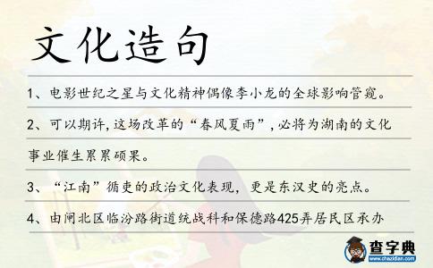 文化造句