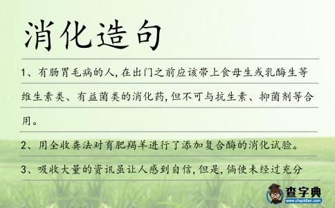 消化造句