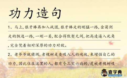 功力造句