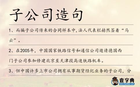 子公司造句