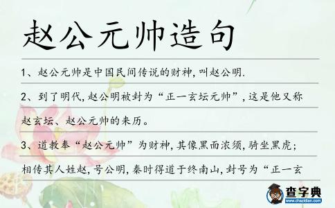 趙公元帥造句