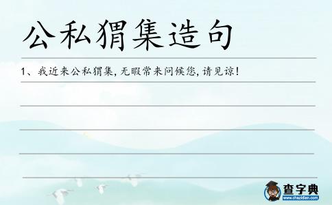 公私猬集造句