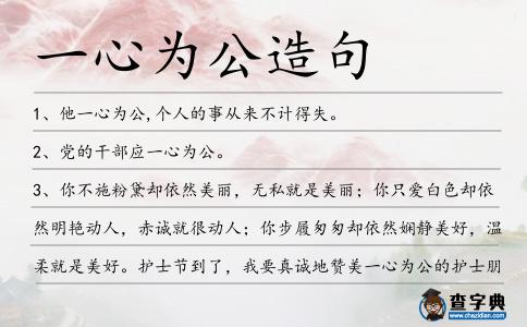 一心為公造句