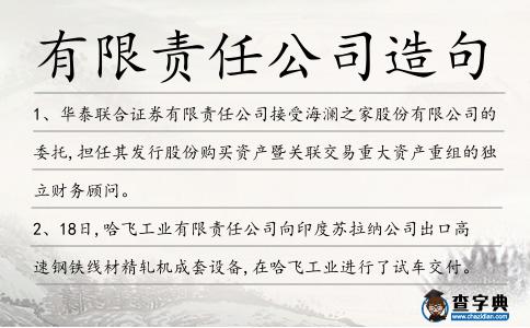 有限責任公司造句