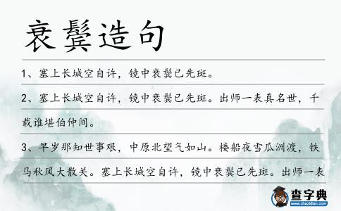 衰鬢造句