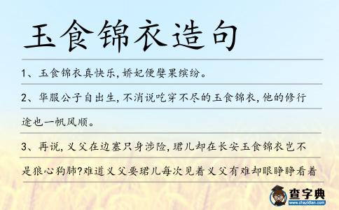 玉食錦衣造句