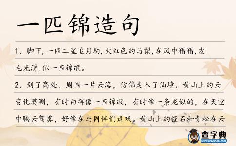 一匹錦造句