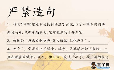 嚴緊造句