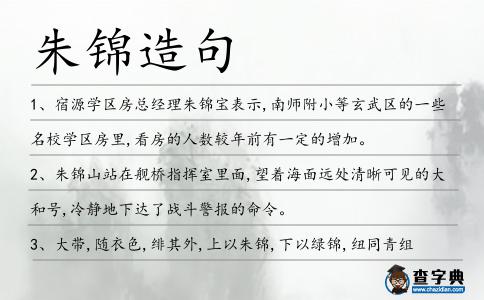 朱錦造句