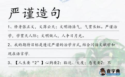 嚴謹造句