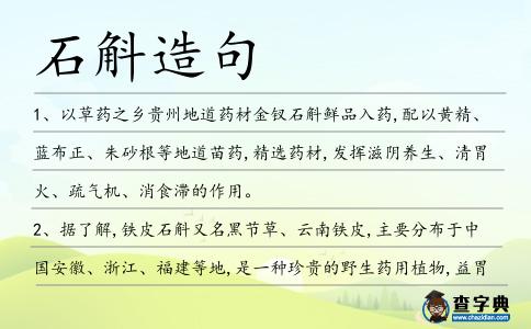 石斛造句