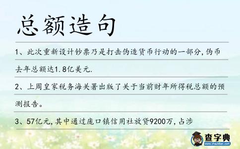 總額造句