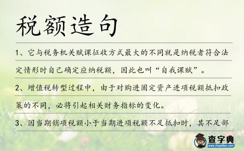 稅額造句