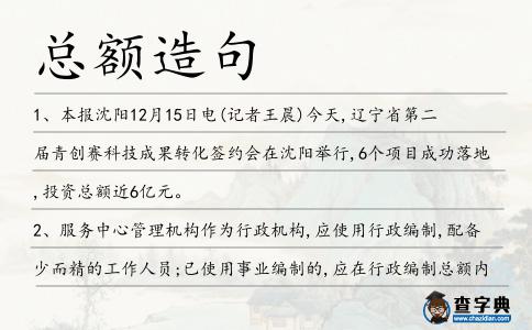 總額造句