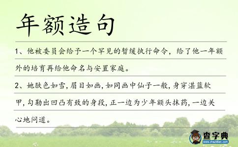 年額造句