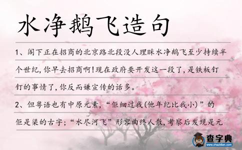 水凈鵝飛造句