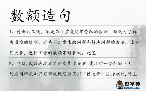 數額造句