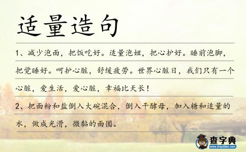 適量造句