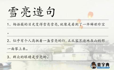 雪亮造句