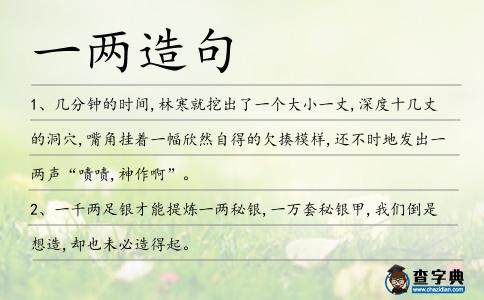 一兩造句