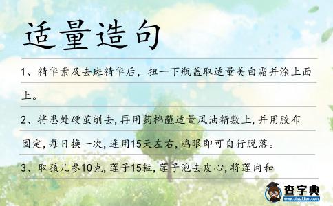 適量造句