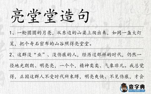 亮堂堂造句
