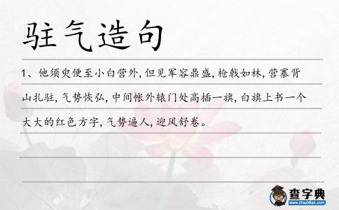 駐氣造句