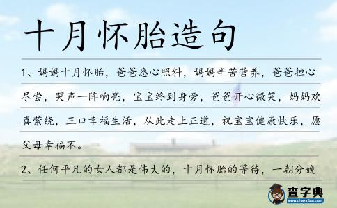 十月懷胎造句
