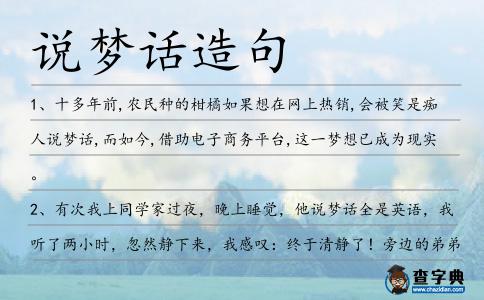 說夢話造句