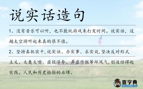 說實話造句