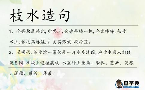 枝水造句