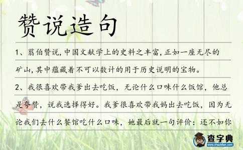贊說造句