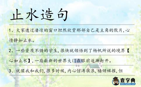 止水造句
