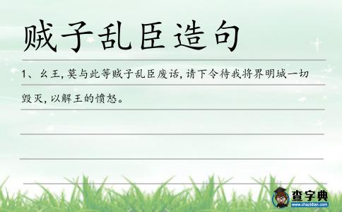 賊子亂臣造句