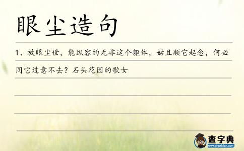 眼塵造句