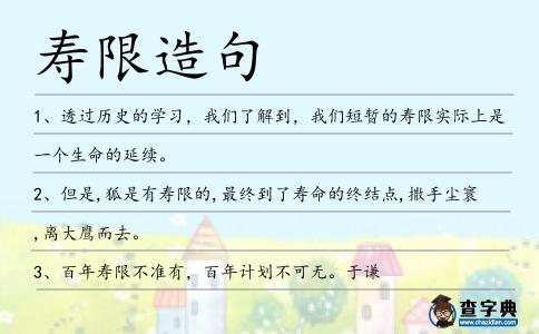 壽限造句