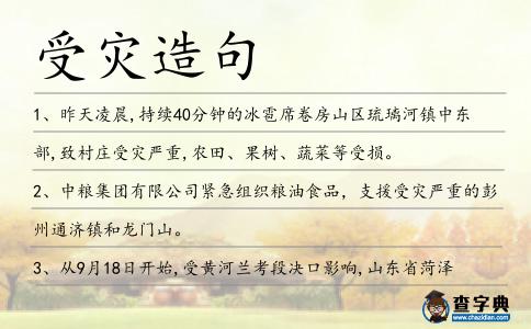 受災造句