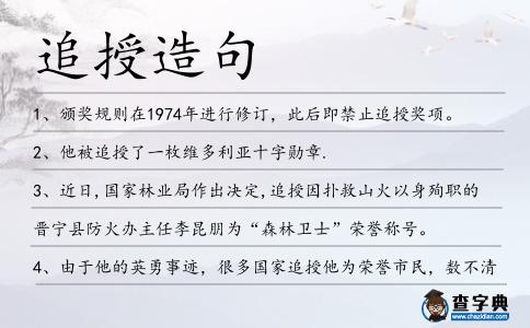 追授造句