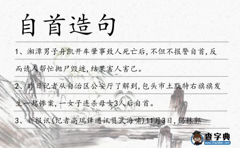 自首造句