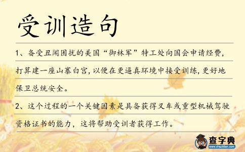受訓(xùn)造句