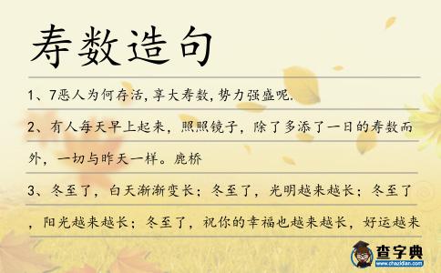 壽數造句