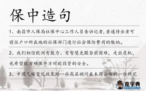 保中造句