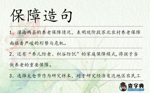 保障造句